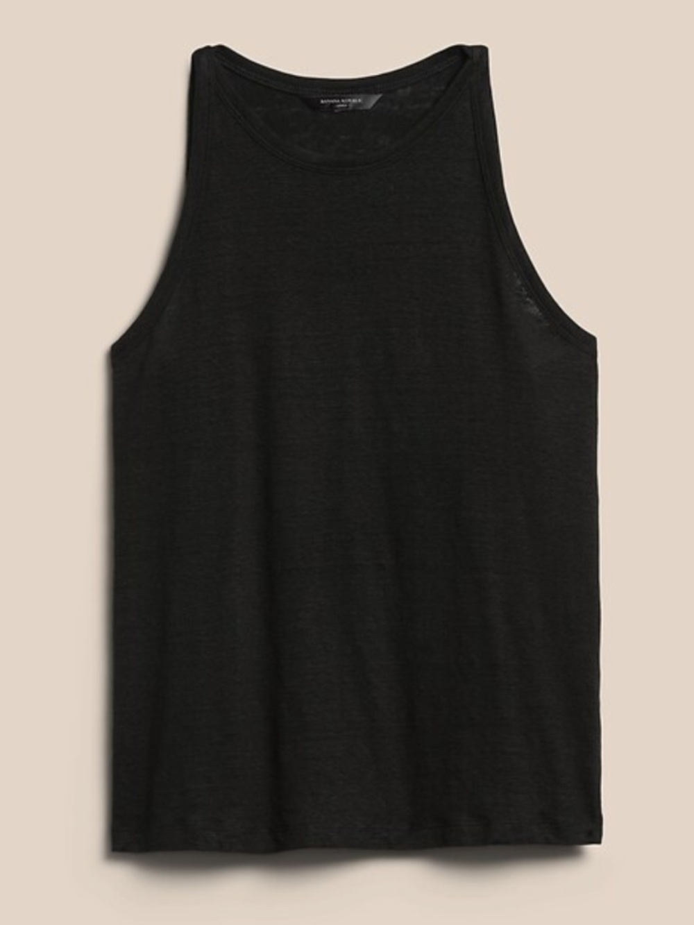 Banana Republic S 💯 Linen Tank Top Womens Black Knit  Sleeveless Pullover